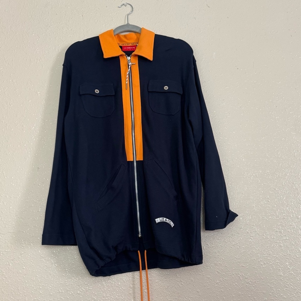 Liz Claiborne Vintage Nautical Hooded Zip Up Sweater - Picture 6 of 6